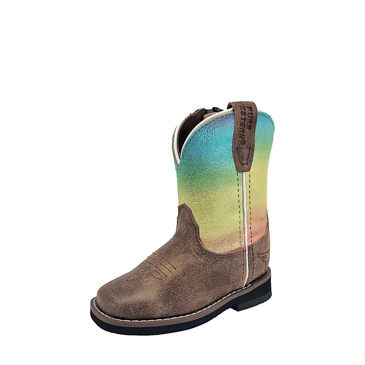 Pure Western Children’s Maggie Boot - Bomber/Rainbow