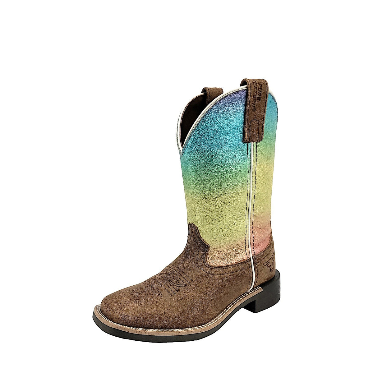 Pure Western Children’s Maggie Boot - Bomber/Rainbow