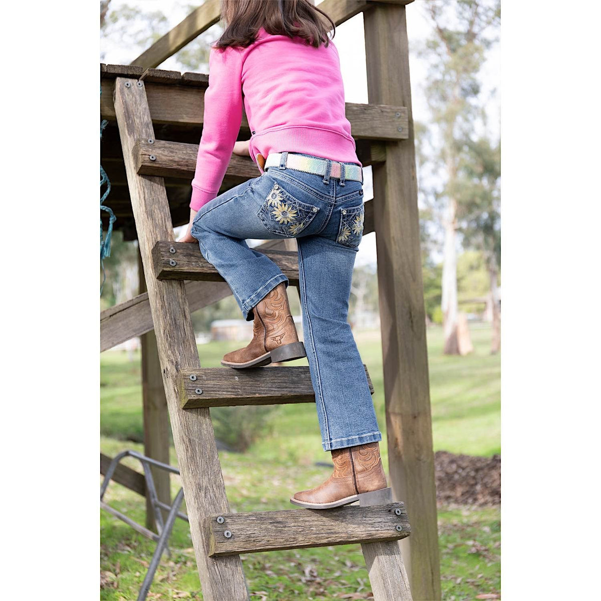 Pure Western Girl’s Amy Boot Cut Jean - Retro Blue
