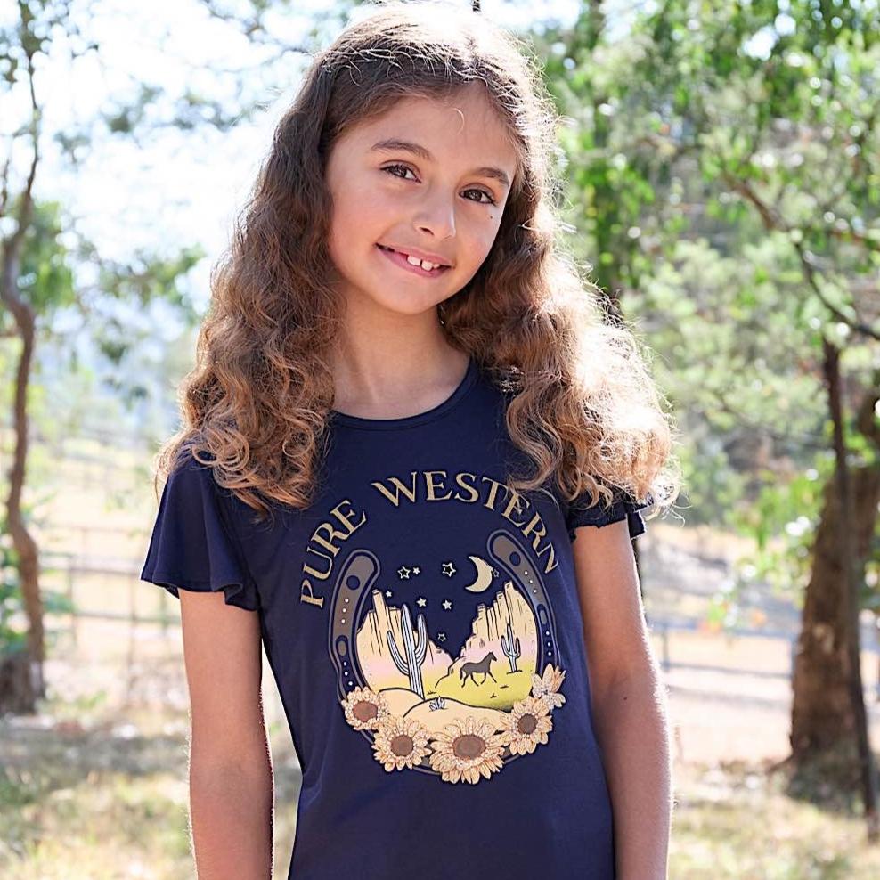 Pure Western Girl’s Ariana Tee Navy