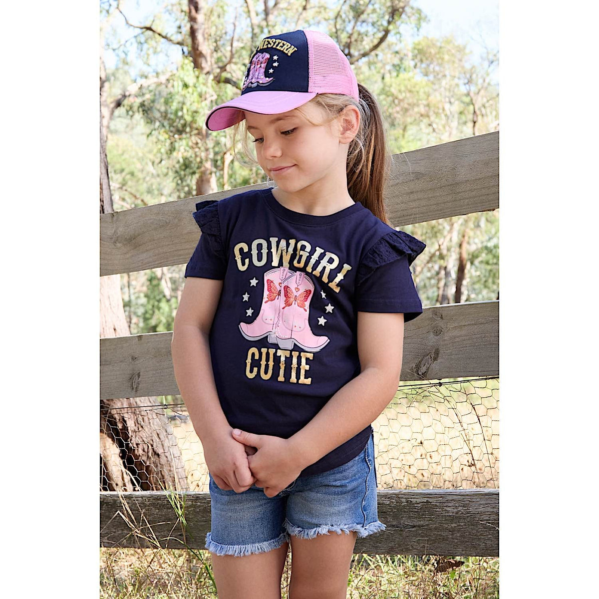 Pure Western Girl’s Audrey Tee Navy