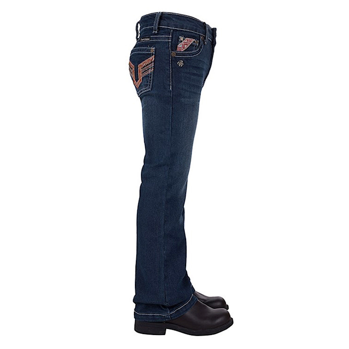 Pure Western Girls Aztec Bootcut Jean - Darkest Night