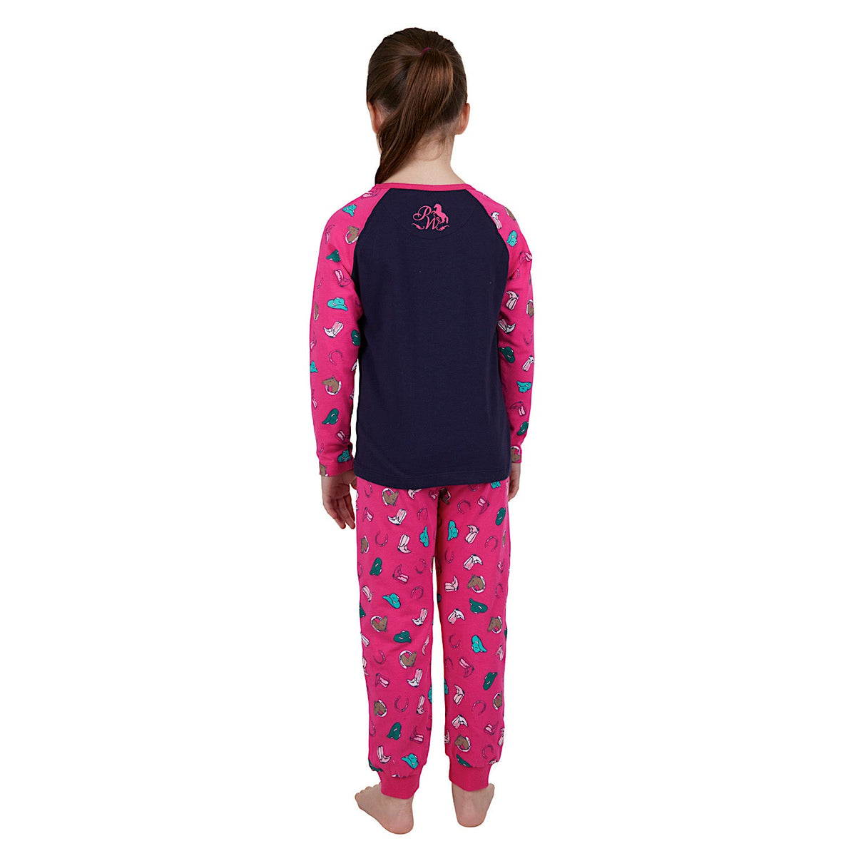 Pure Western Girls Boots PJs Pink/Navy
