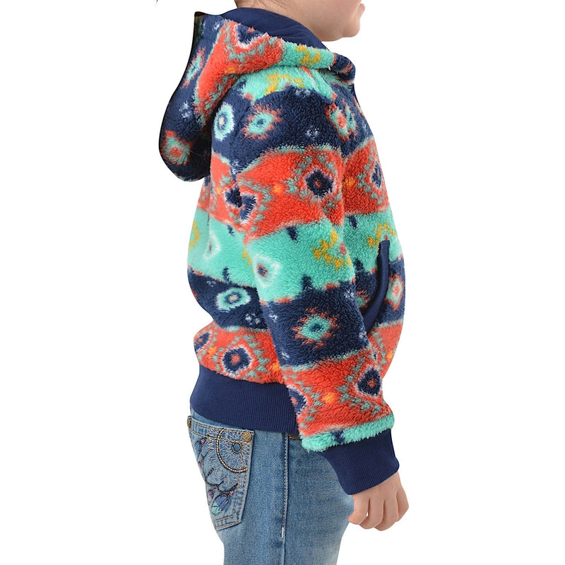 Pure Western Girl’s Cailan Zip Up Hoodie-Navy/Multi