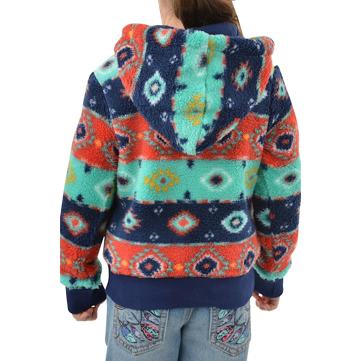 Pure Western Girl’s Cailan Zip Up Hoodie-Navy/Multi