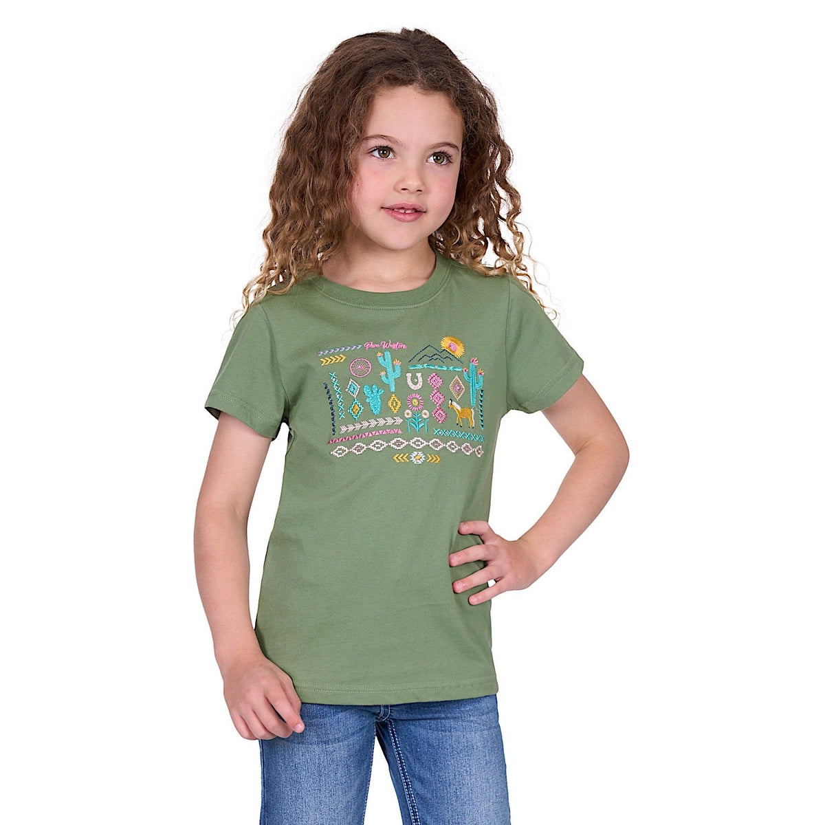 Pure Western Girl’s Candice Tee - Moss
