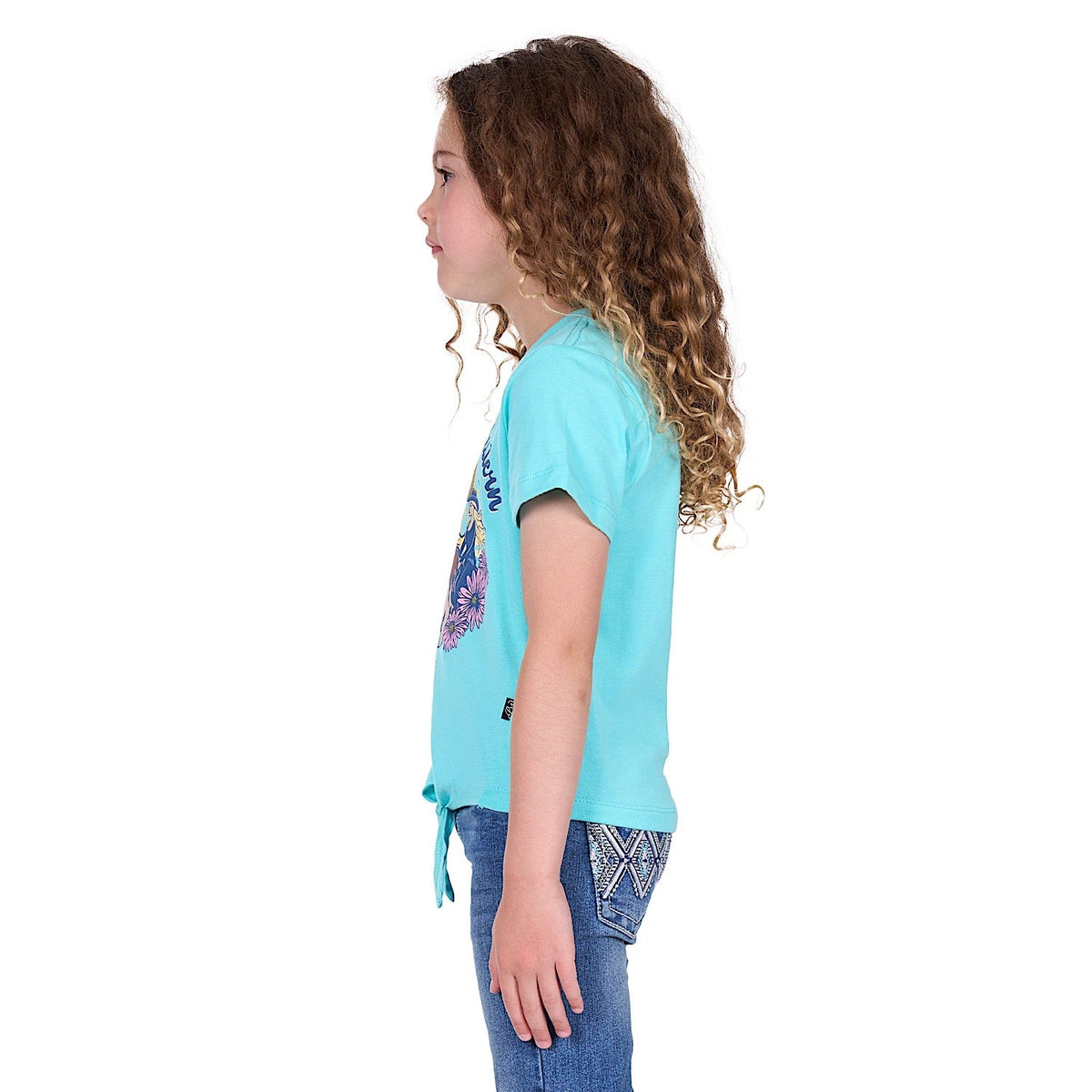 Pure Western Girl’s Clover Tee - Turquoise