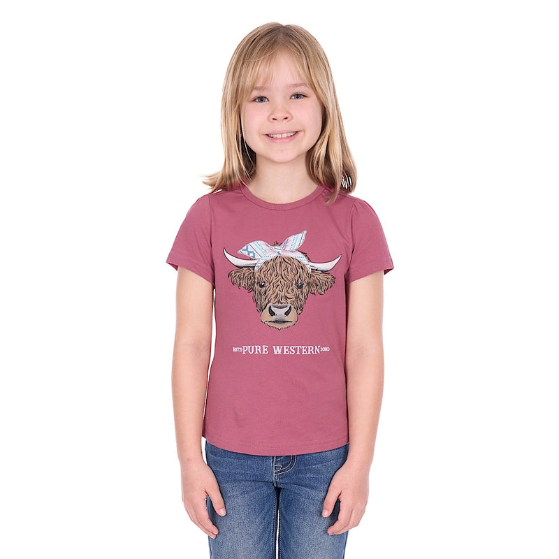 Pure Western Girl’s Estelle T-Shirt - Raspberry