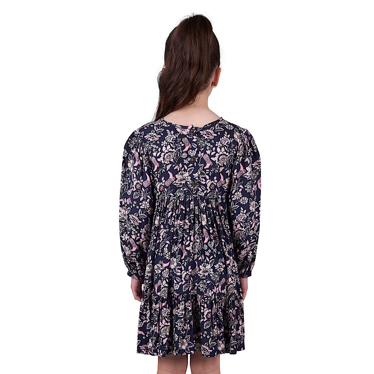 Pure Western Girl’s Gretel Long Sleeve Dress - Navy