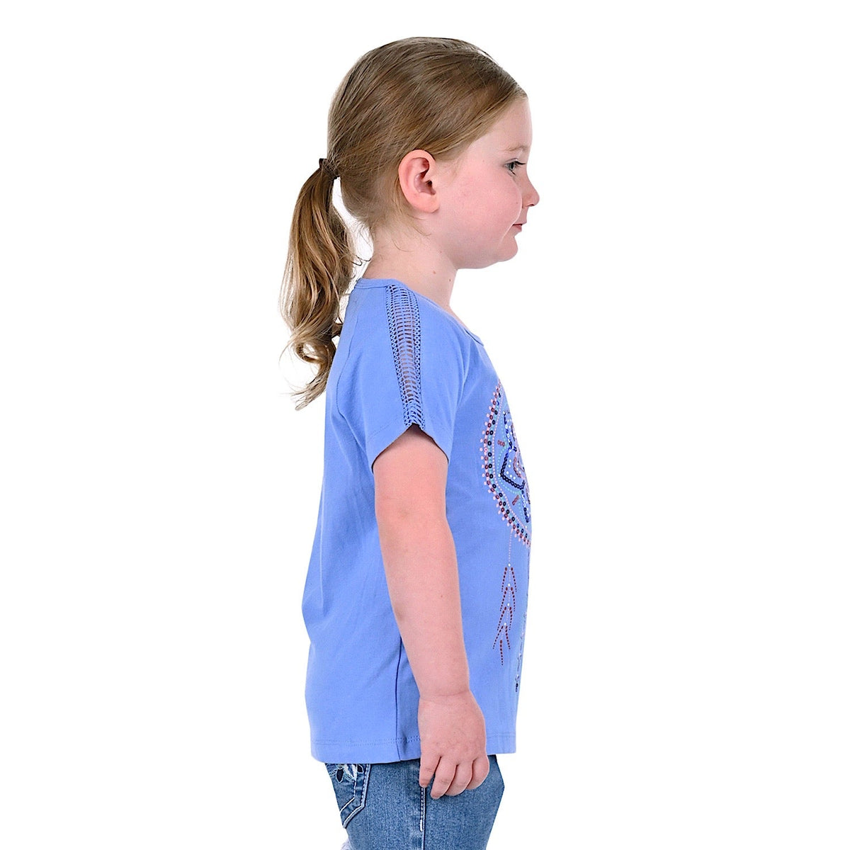 Pure Western Girls Indigo Raglan Tee-Cornflower