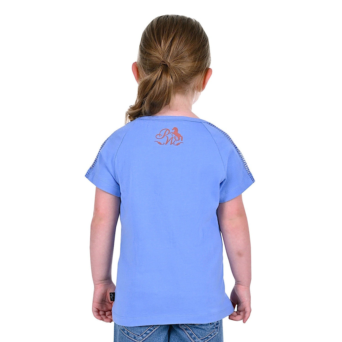 Pure Western Girls Indigo Raglan Tee-Cornflower