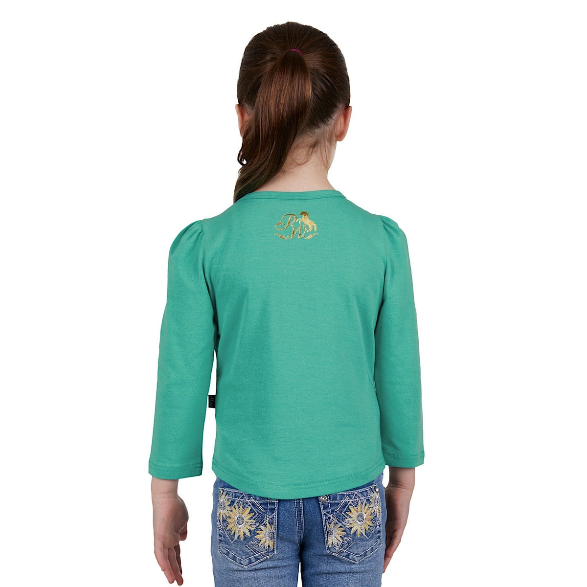 Pure Western Girls Iva Long Sleeve Tee Green