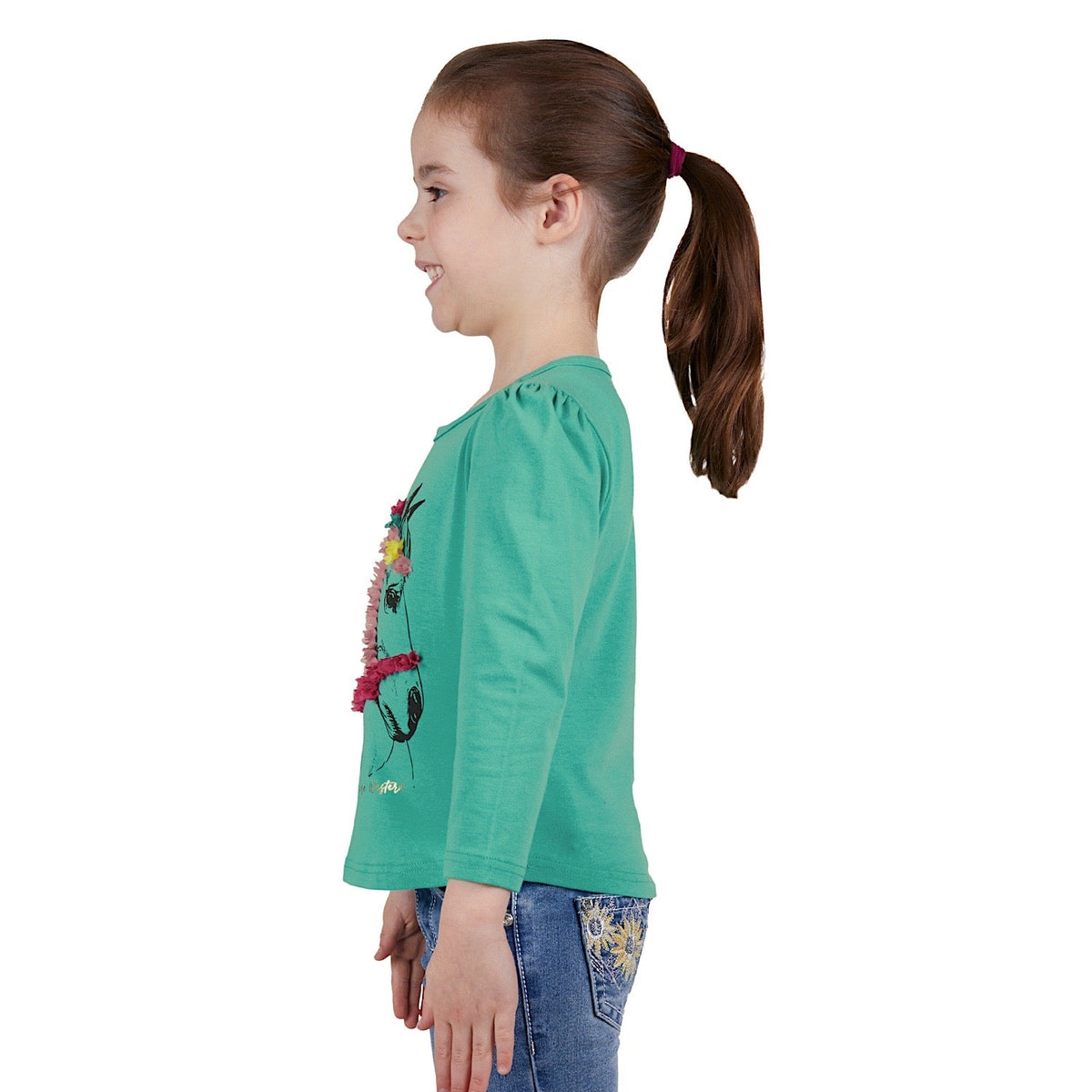 Pure Western Girls Iva Long Sleeve Tee Green