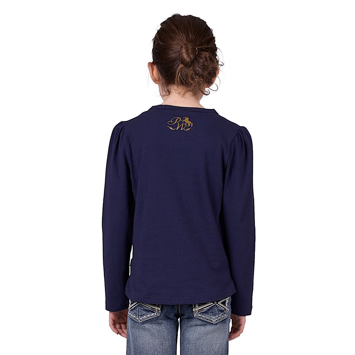 Pure Western Girl’s Kit Long Sleeve Tee - Navy