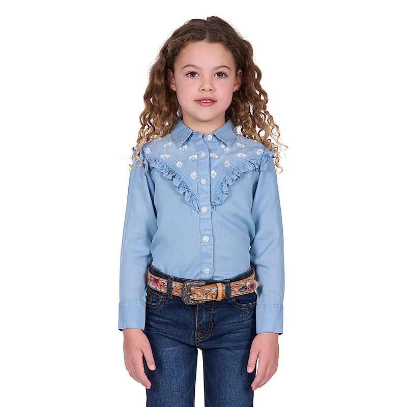 Pure Western Girl’s Pheobe Shirt - Blue