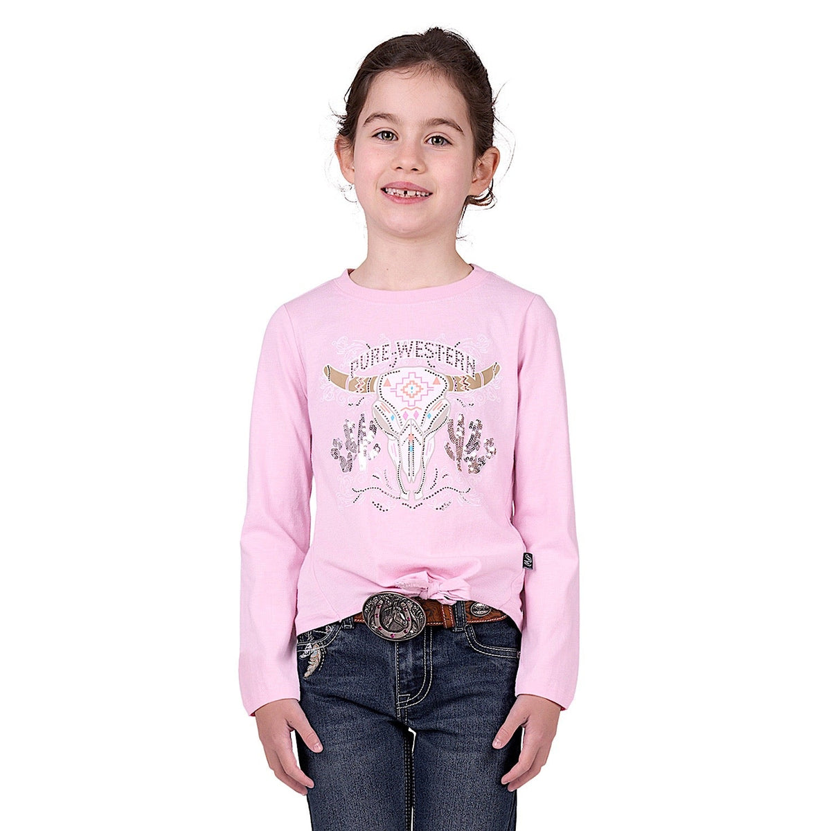 Pure Western Girl’s Polly Long Sleeve Tee - Pink