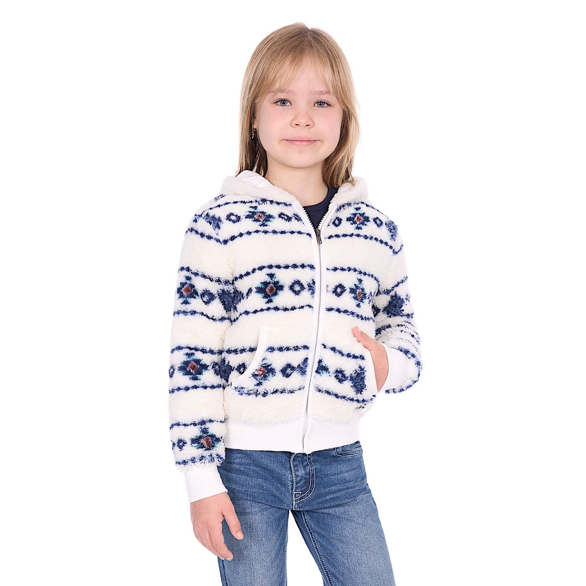 Pure Western Girl’s Sharna Zip Up Hoodie - Ivory