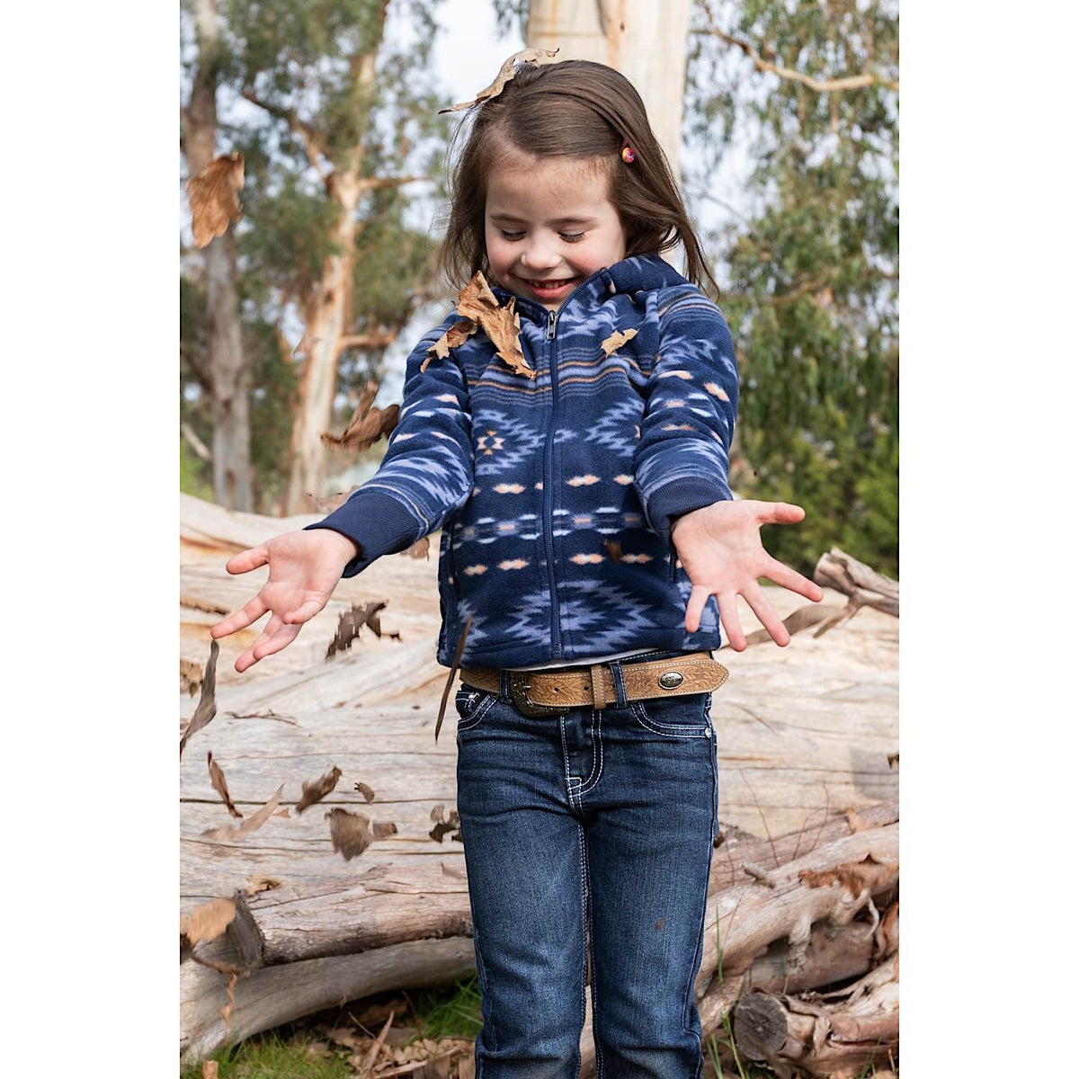 Pure Western Girls Tegan Zip Through Hoodie Multi
