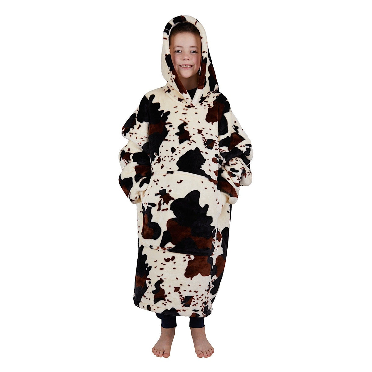 Pure Western Kid’s Cow Print Snuggle Hoodie Multi
