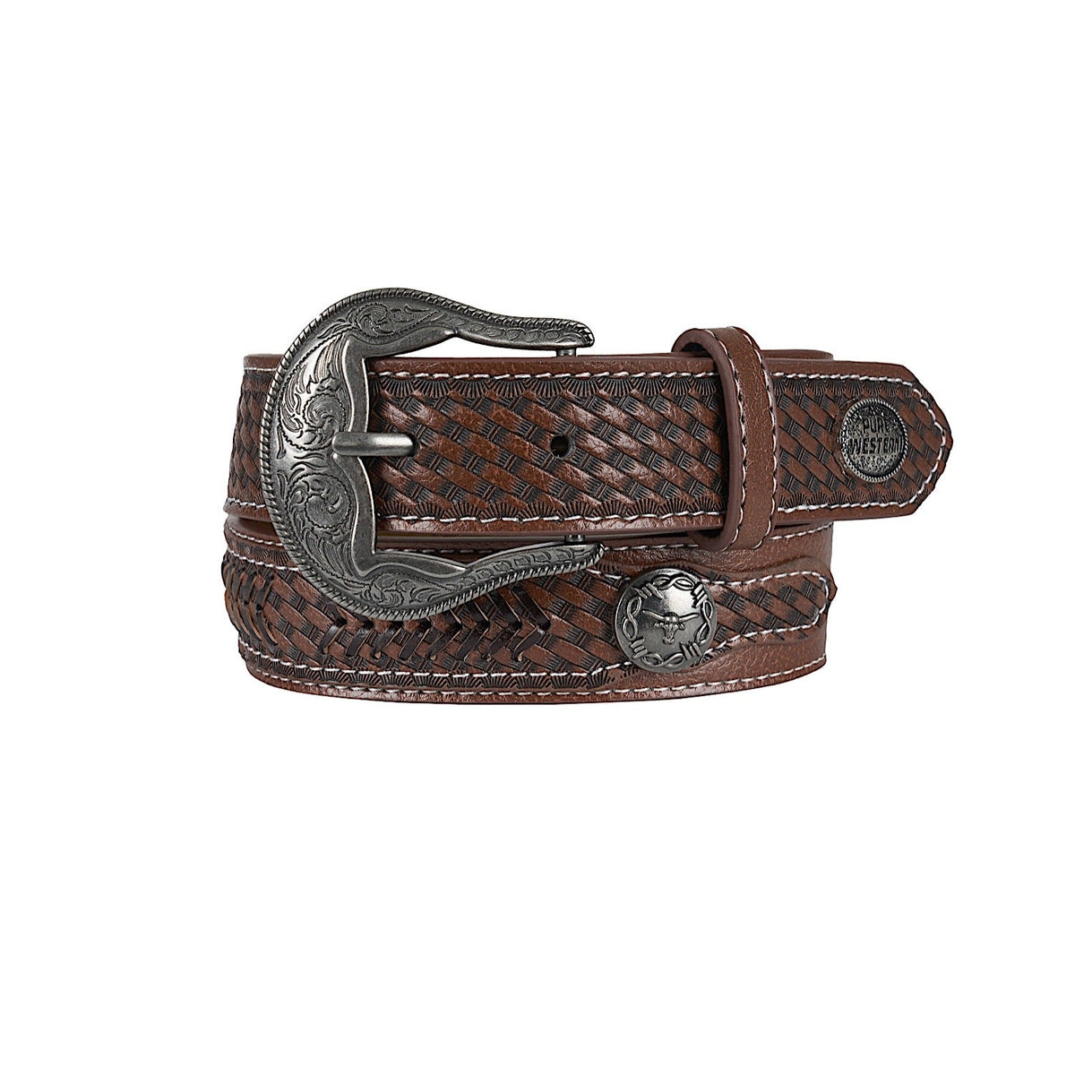 Pure Western Kid’s Rylan Belt - Dark Tan