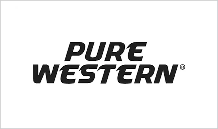 Pure western logo in bold black lettering on a white background.