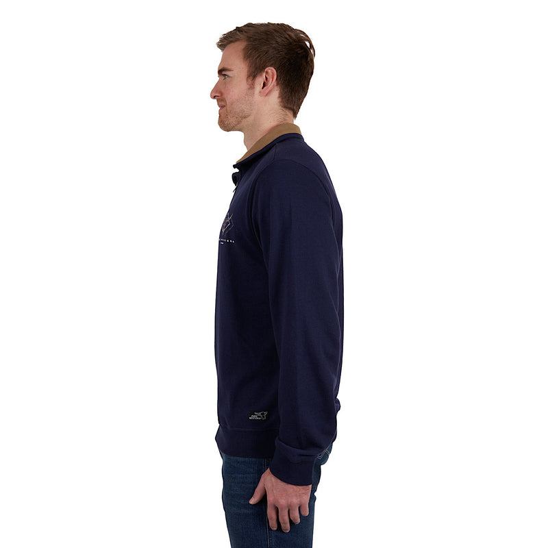 Pure Western Mens Alexander 1/4 Zip Pullover Navy