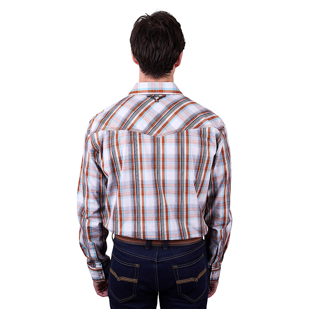 Pure Western Men’s Axel Check Western Shirt - Tan