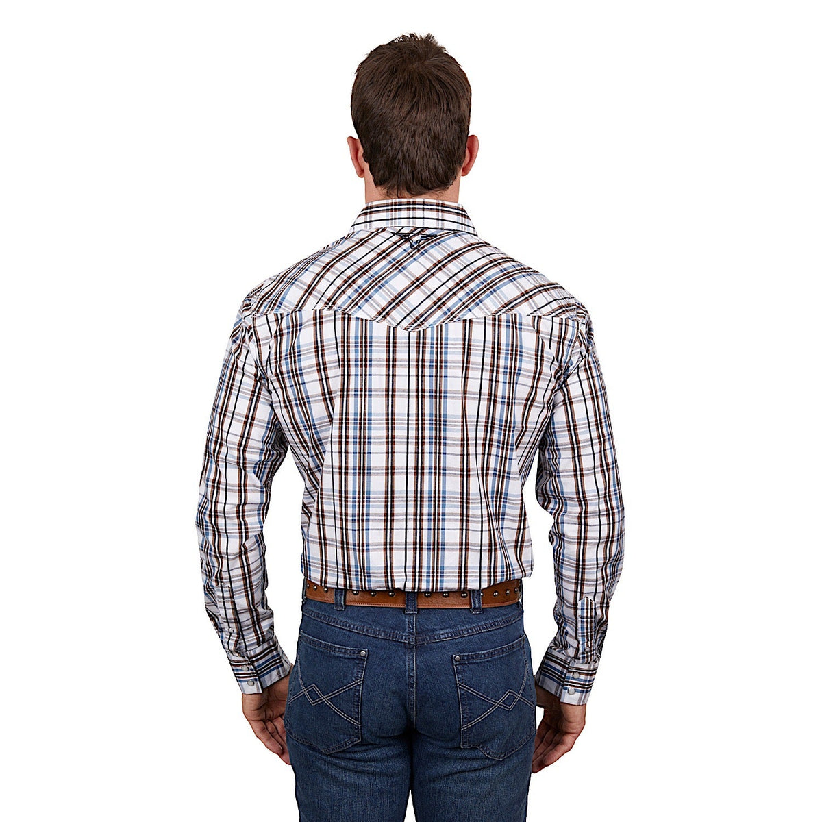 Pure Western Men’s Evan Shirt White/Tan