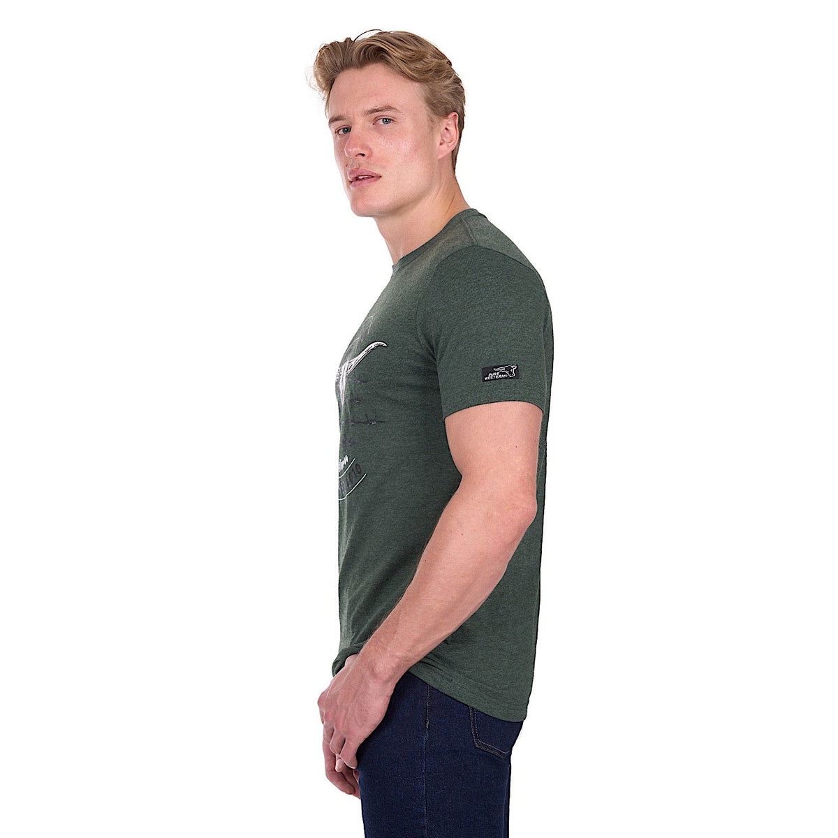 Pure Western Men’s Frank T-Shirt - Green Marle