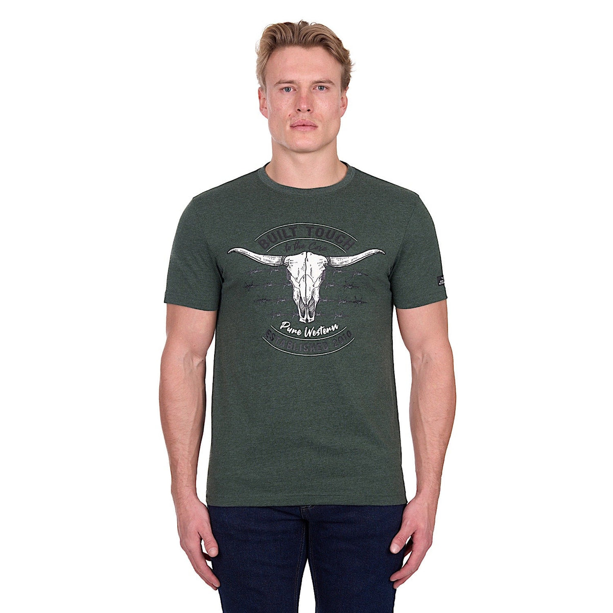 Pure Western Men’s Frank T-Shirt - Green Marle