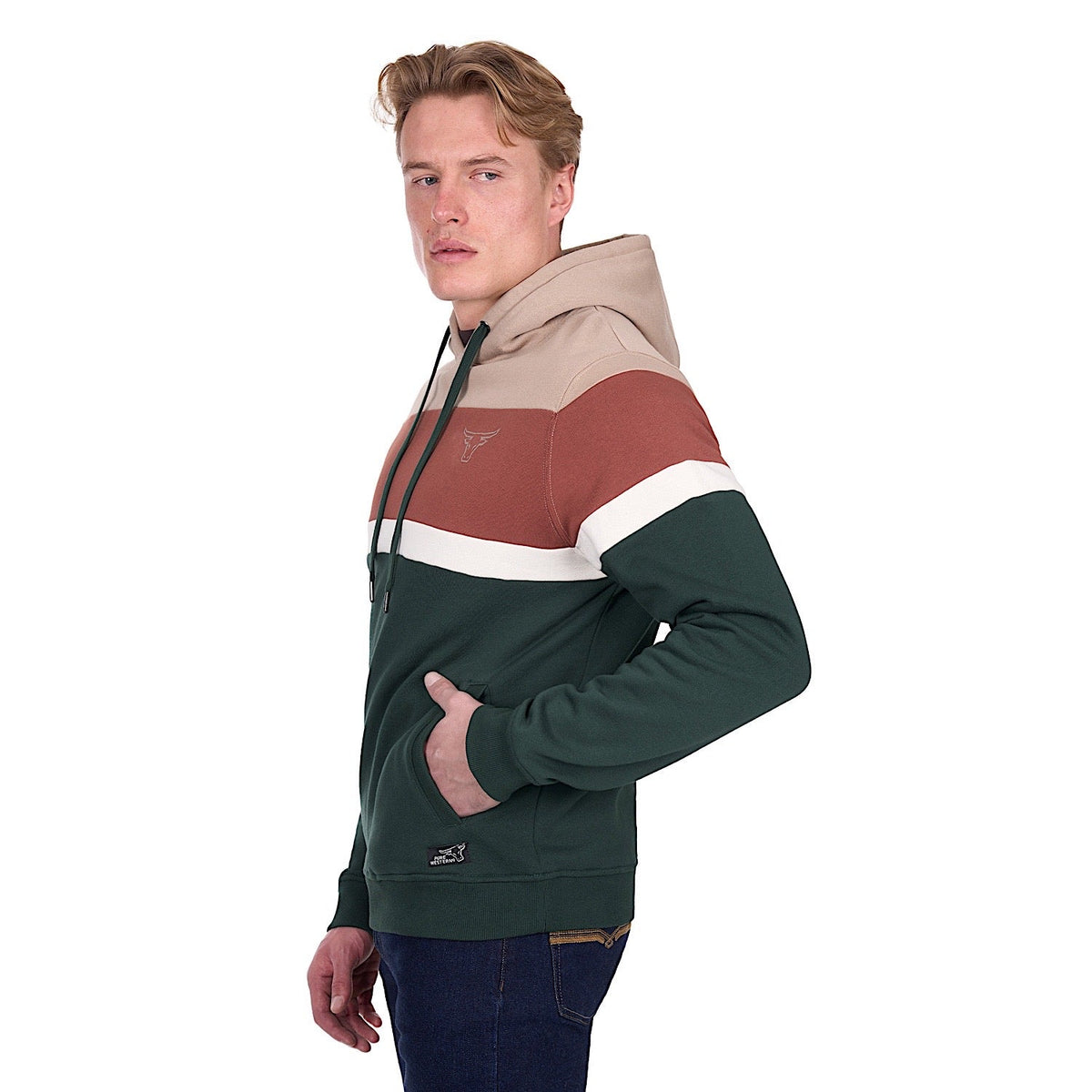Pure Western Men’s Harry Hoodie - Green/Multi