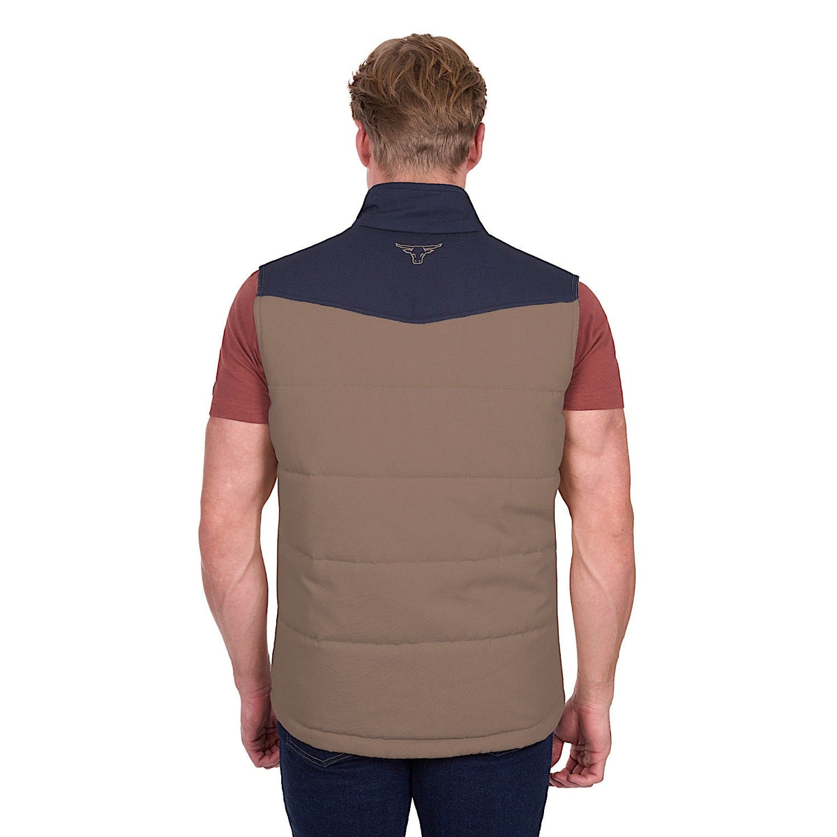 Pure Western Men’s Jamie Reversible Vest - Stone/Navy