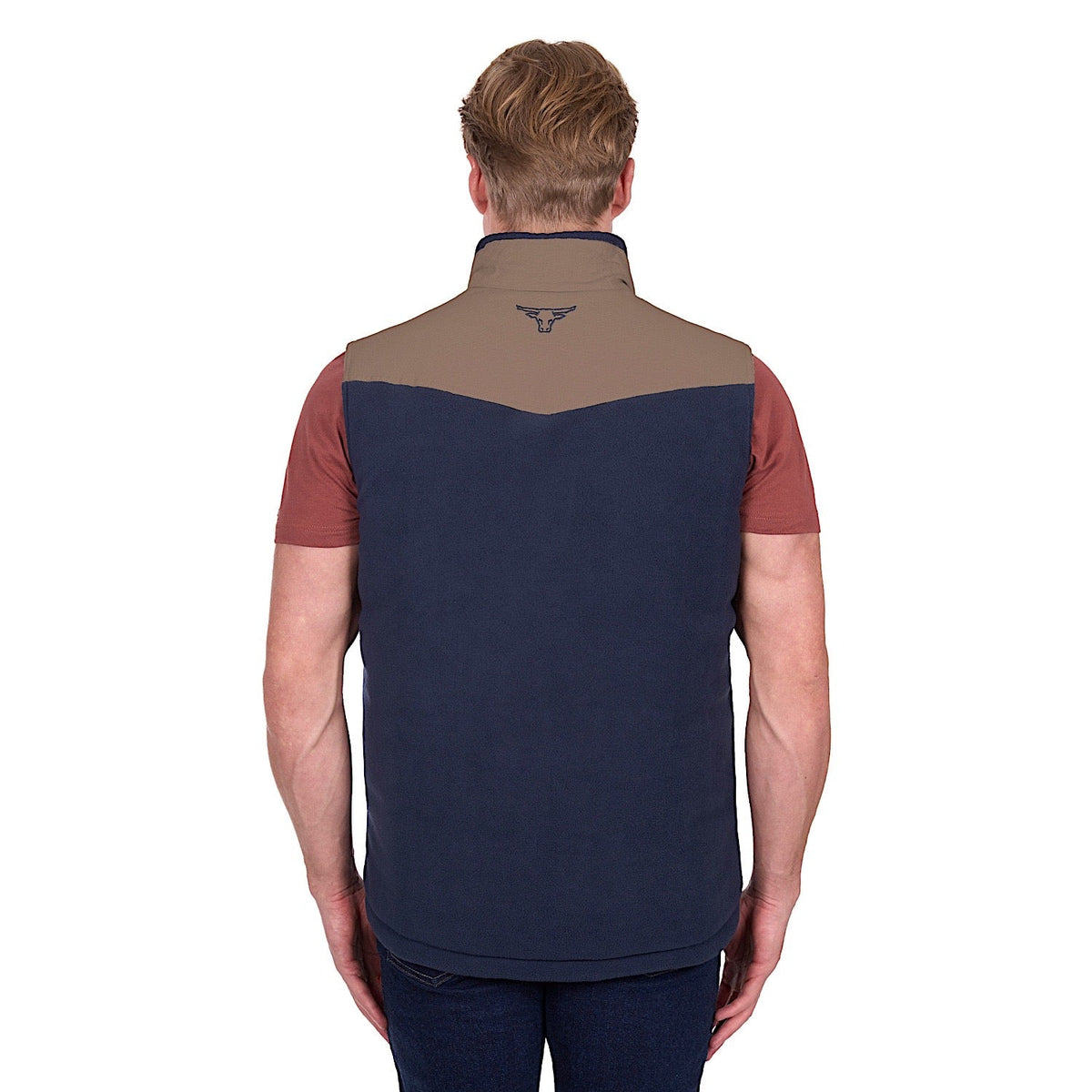 Pure Western Men’s Jamie Reversible Vest - Stone/Navy