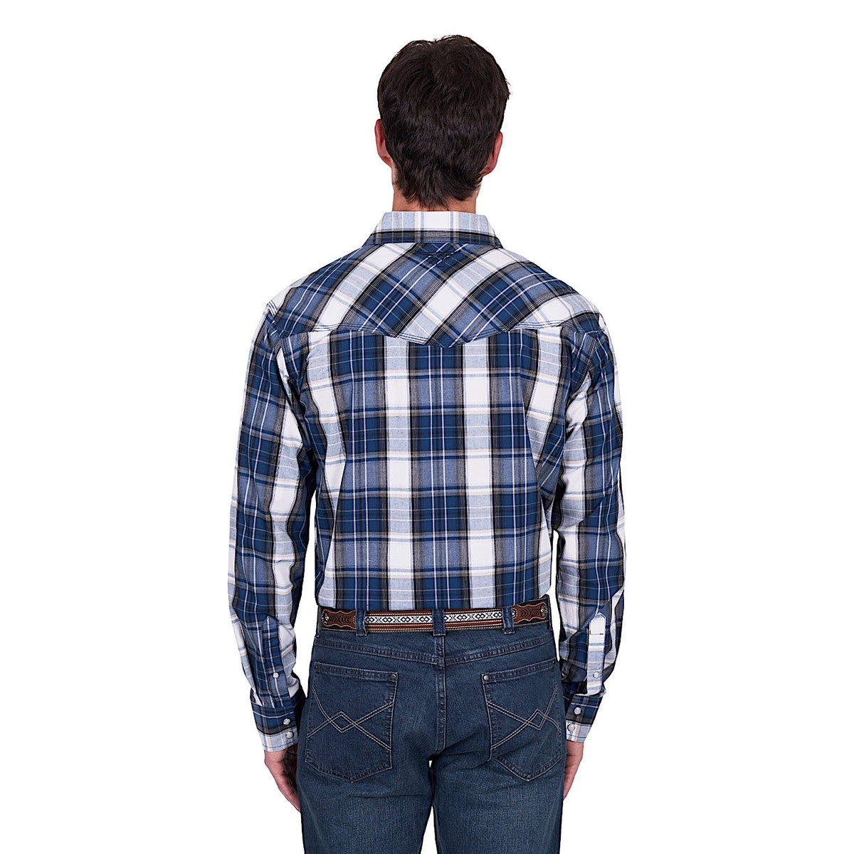 Pure Western Men’s Nicholas Shirt - Navy/Tan