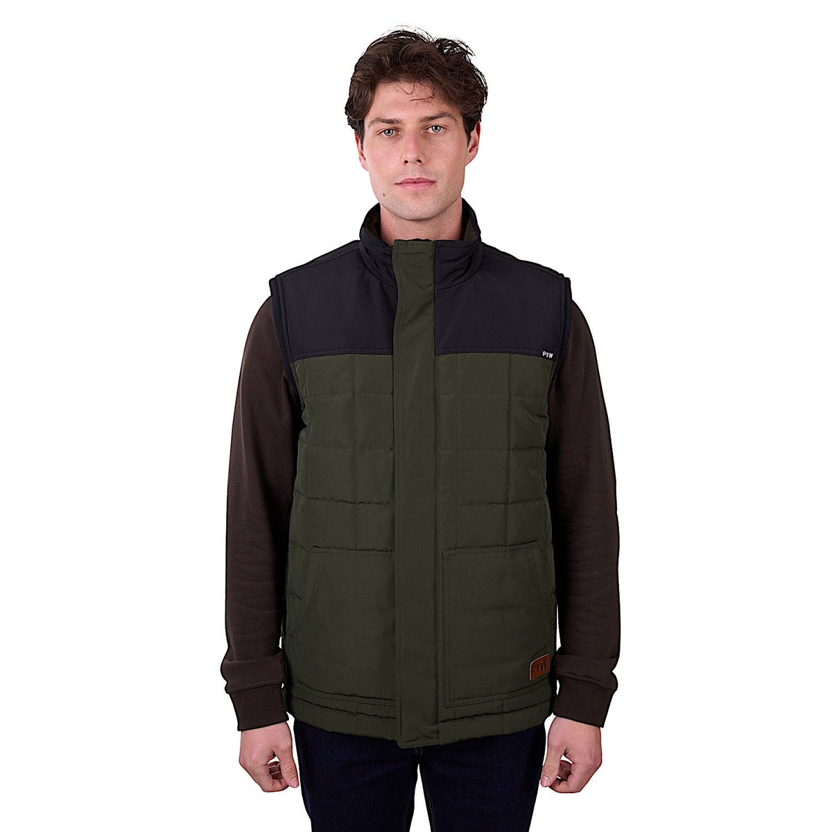 Pure Western Men’s Ralph Reversible Vest - Green/Black