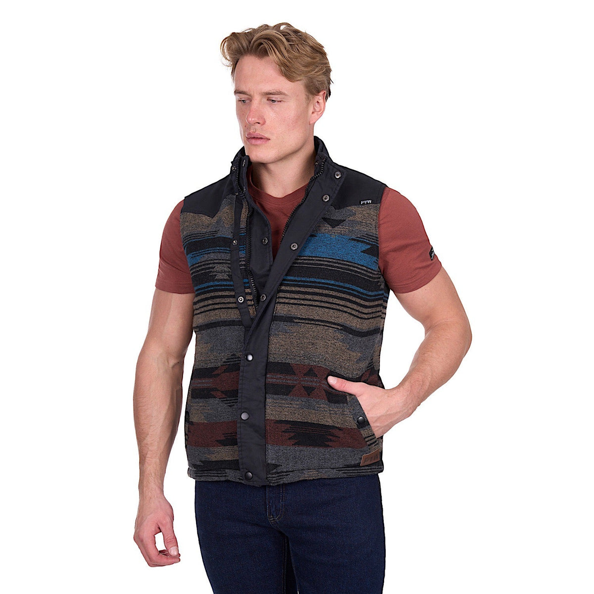 Pure Western Men’s Trevor Reversible Vest - Charcoal