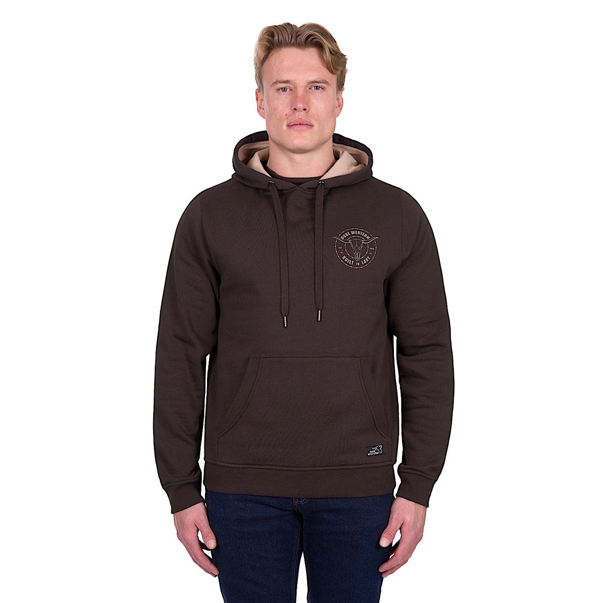 Pure Western Men’s Walker Hoodie - Chocolate