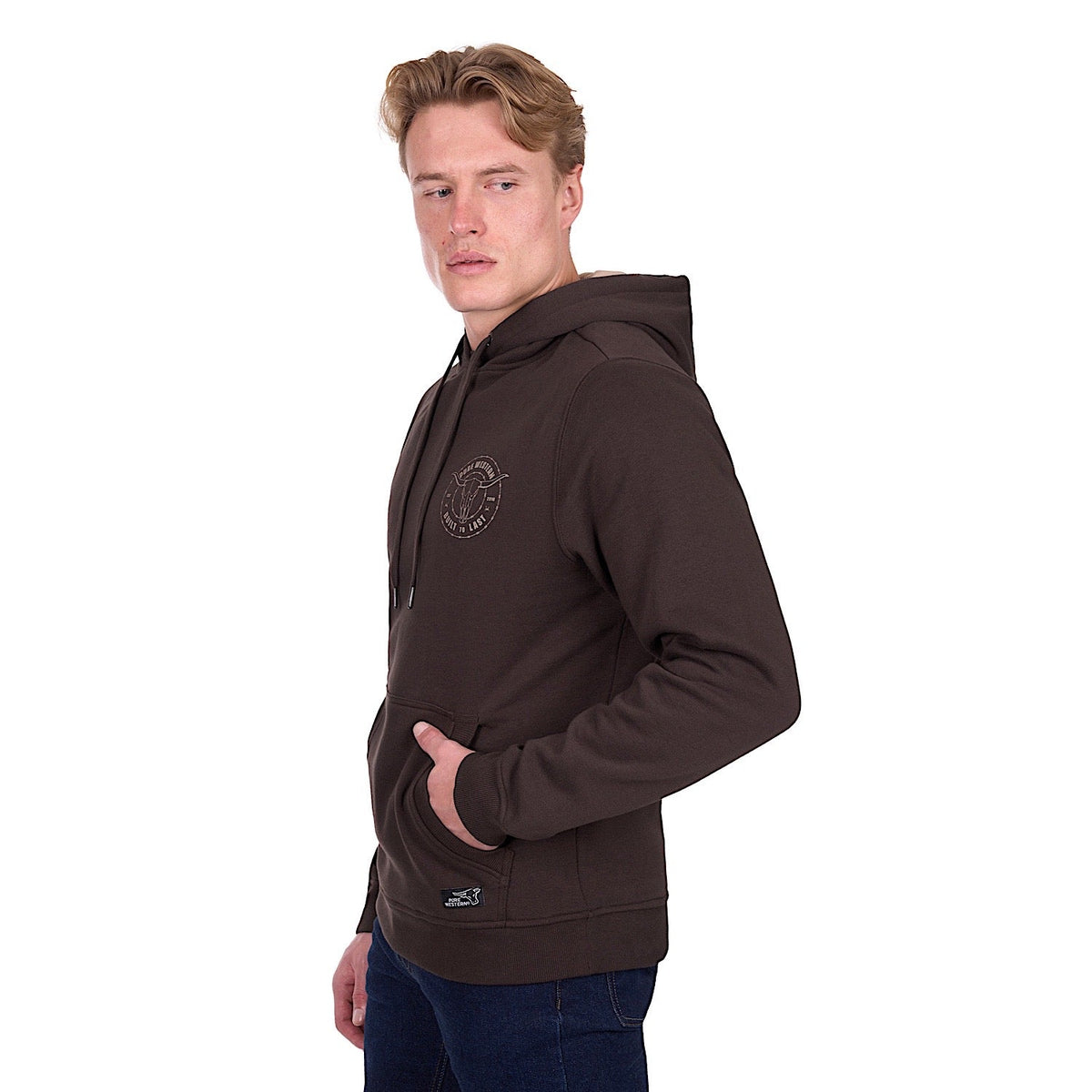 Pure Western Men’s Walker Hoodie - Chocolate