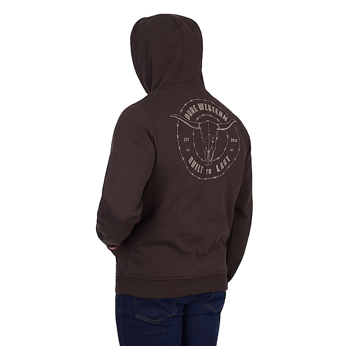 Pure Western Men’s Walker Hoodie - Chocolate
