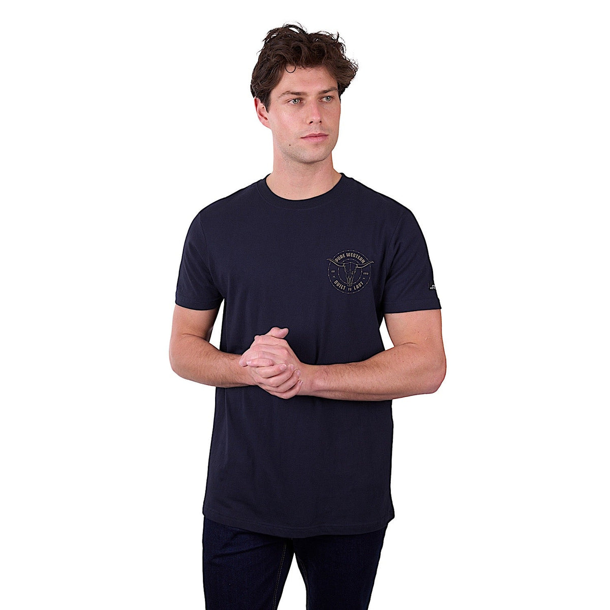 Pure Western Men’s Walker Short Sleeve Tee - Navy