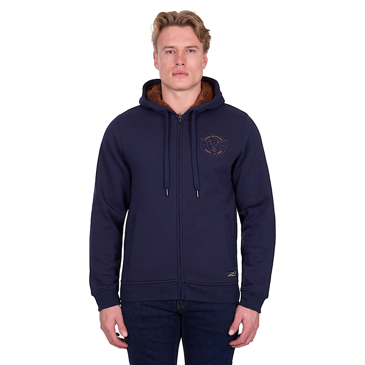 Pure Western Men’s Walker Zip Up Hoodie - Navy