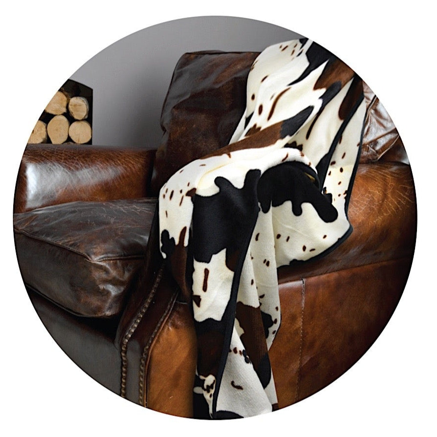 Pure Western Snuggle Rug Cow Pattern PCP1910SNU