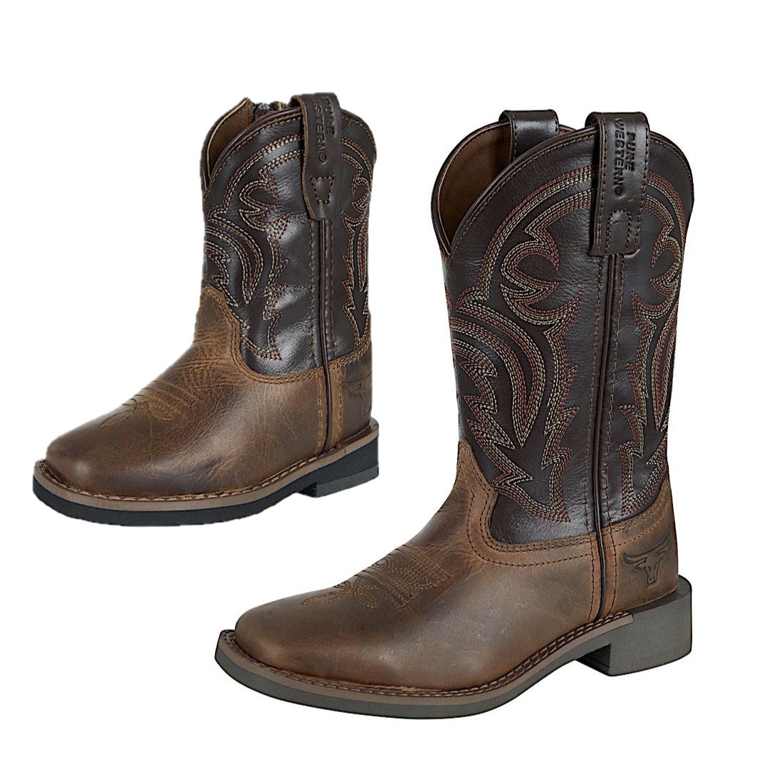 Pure Western Toddler and Children’s Carter Boot - Brown/Chocolate