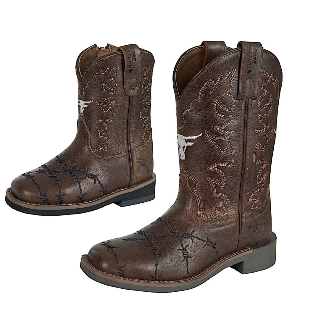 Pure Western Toddler and Children’s Denver Boot - Dark Brown