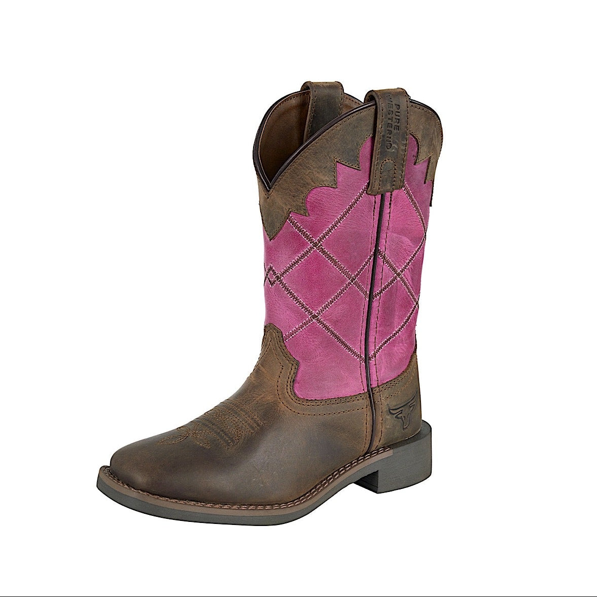 Pure Western Toddler and Children’s Hattie Boot - Bark/Pink