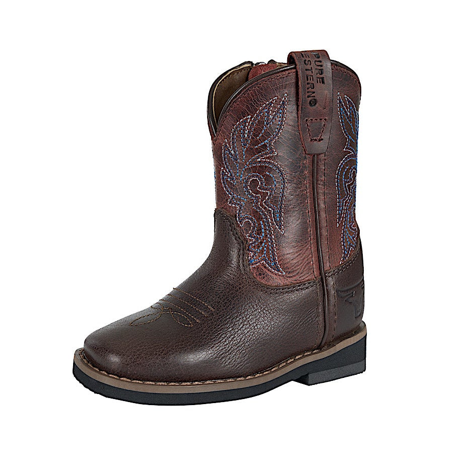 Pure Western Toddler and Children’s Newton Boot - Chocolate/Ruby