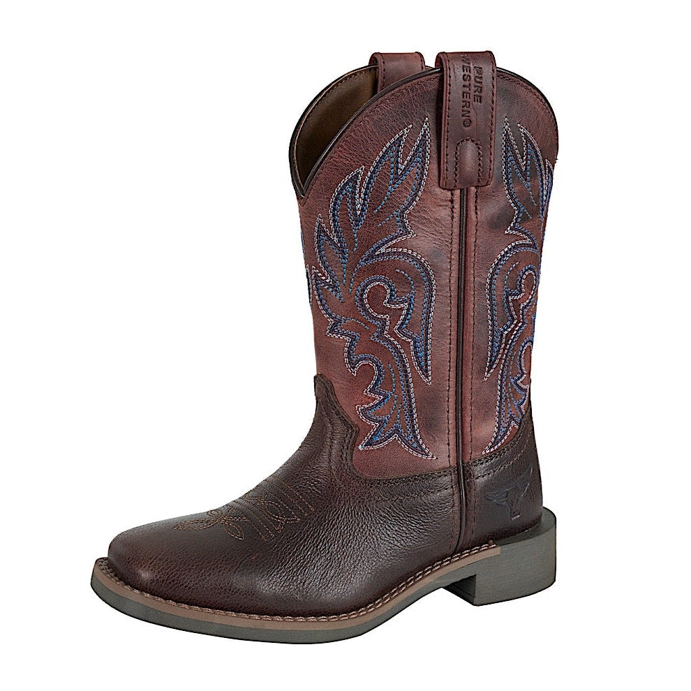 Pure Western Toddler and Children’s Newton Boot - Chocolate/Ruby