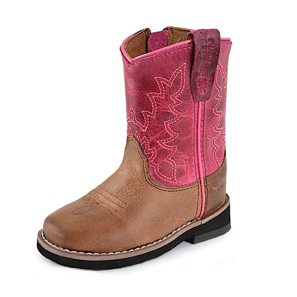 Pure Western TODDLER Molly Boot - Oil Distressed Brown/Pink