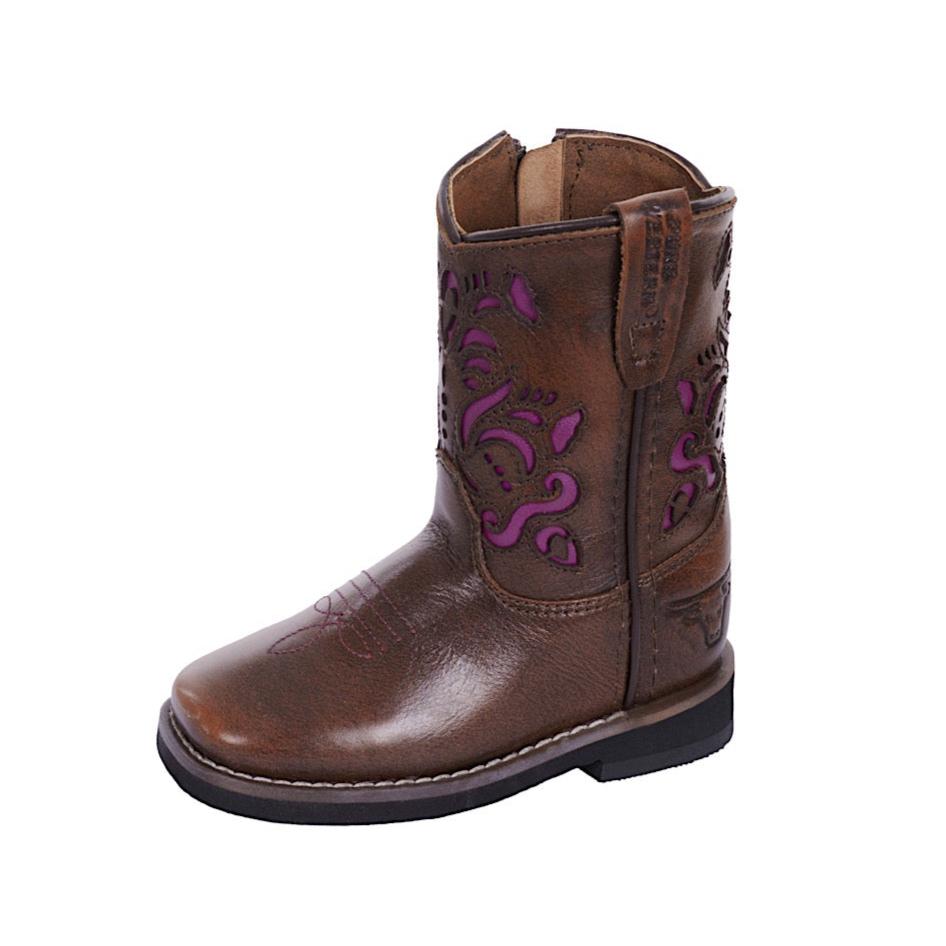 Pure Western TODDLER Ottie Boot Antique Brown/Purple