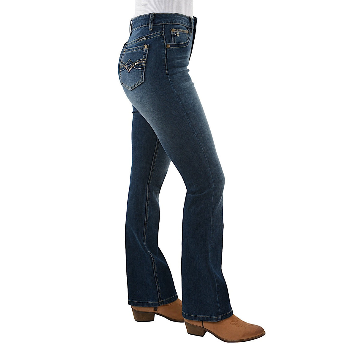 Pure Western Women’s Brady High Waisted Boot Cut Jean 34’’ Leg Midnight